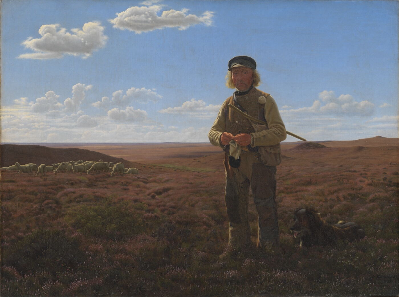 Frederik Vermehren's painting of a young shepherd on the open Jutland heath.